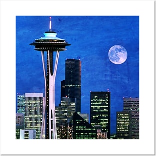 Blue Seattle Space Needle Posters and Art